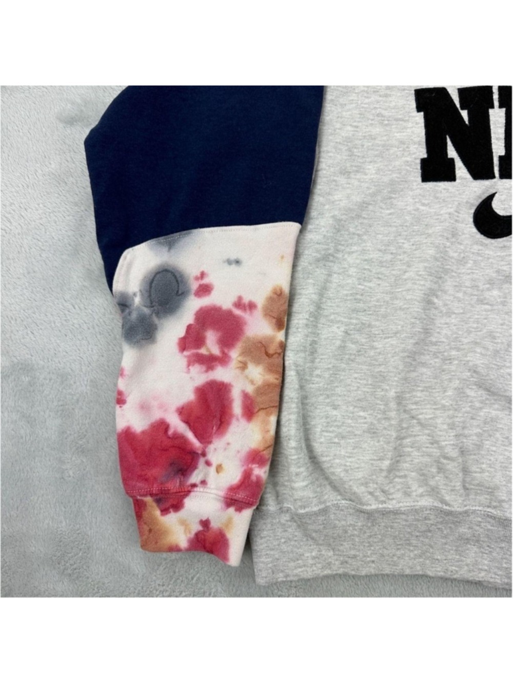 Nike Crewneck Navy Blue Grey Tie-Dye Large - Picture 2 of 8